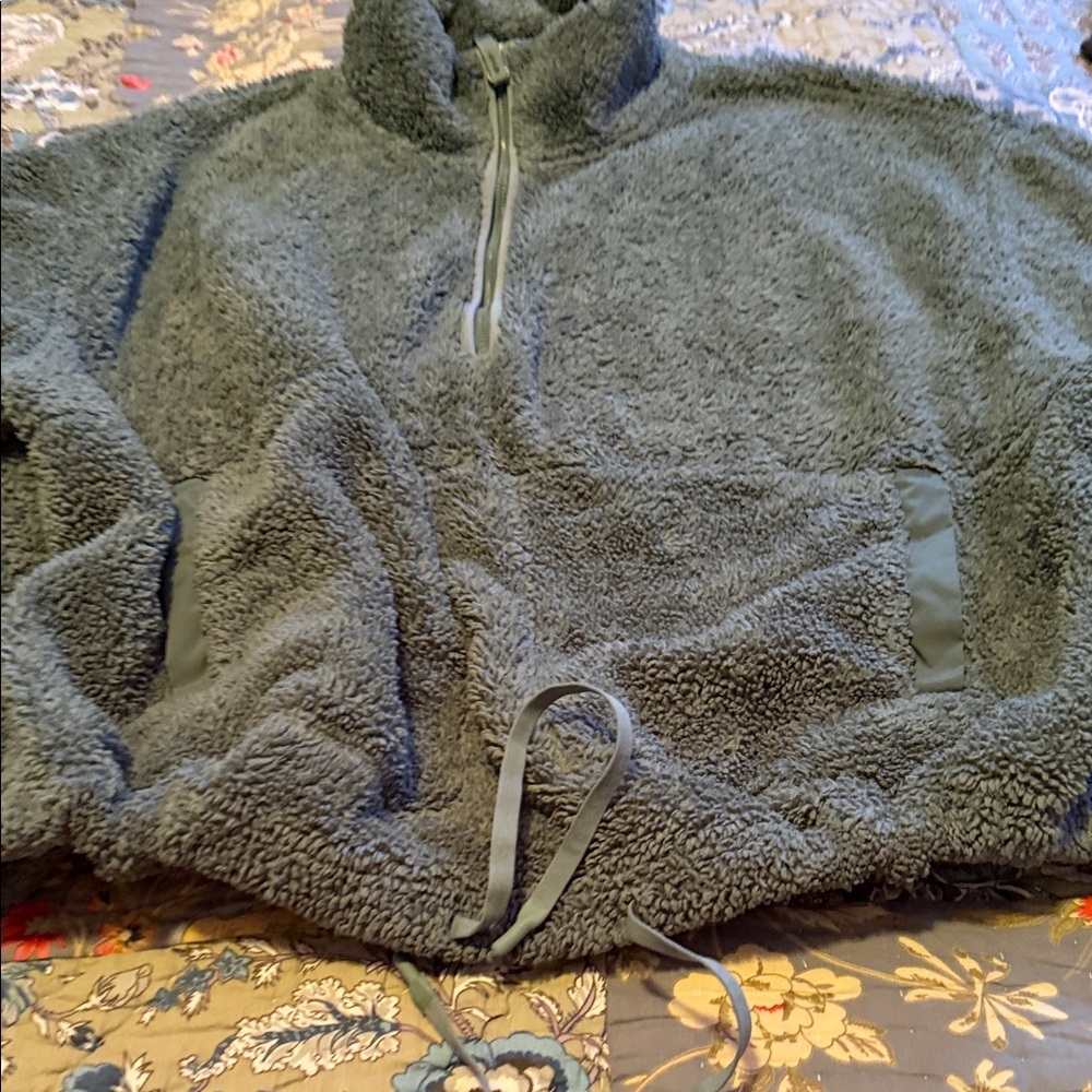 All in Motion Men's Zip Up Sherpa Sweater - green